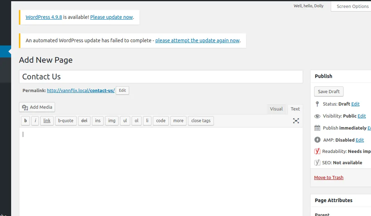 Wordpress contact form